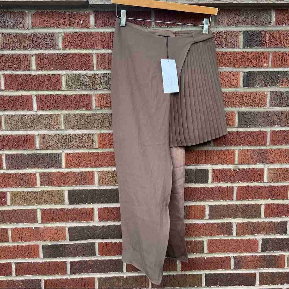 Women’s Brown Asymmetrical Pleated Skirt